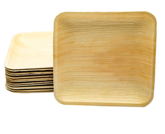 Naturblatt | Palmblatt Teller | quadratisch | 15 x 15 cm | 25 Stück