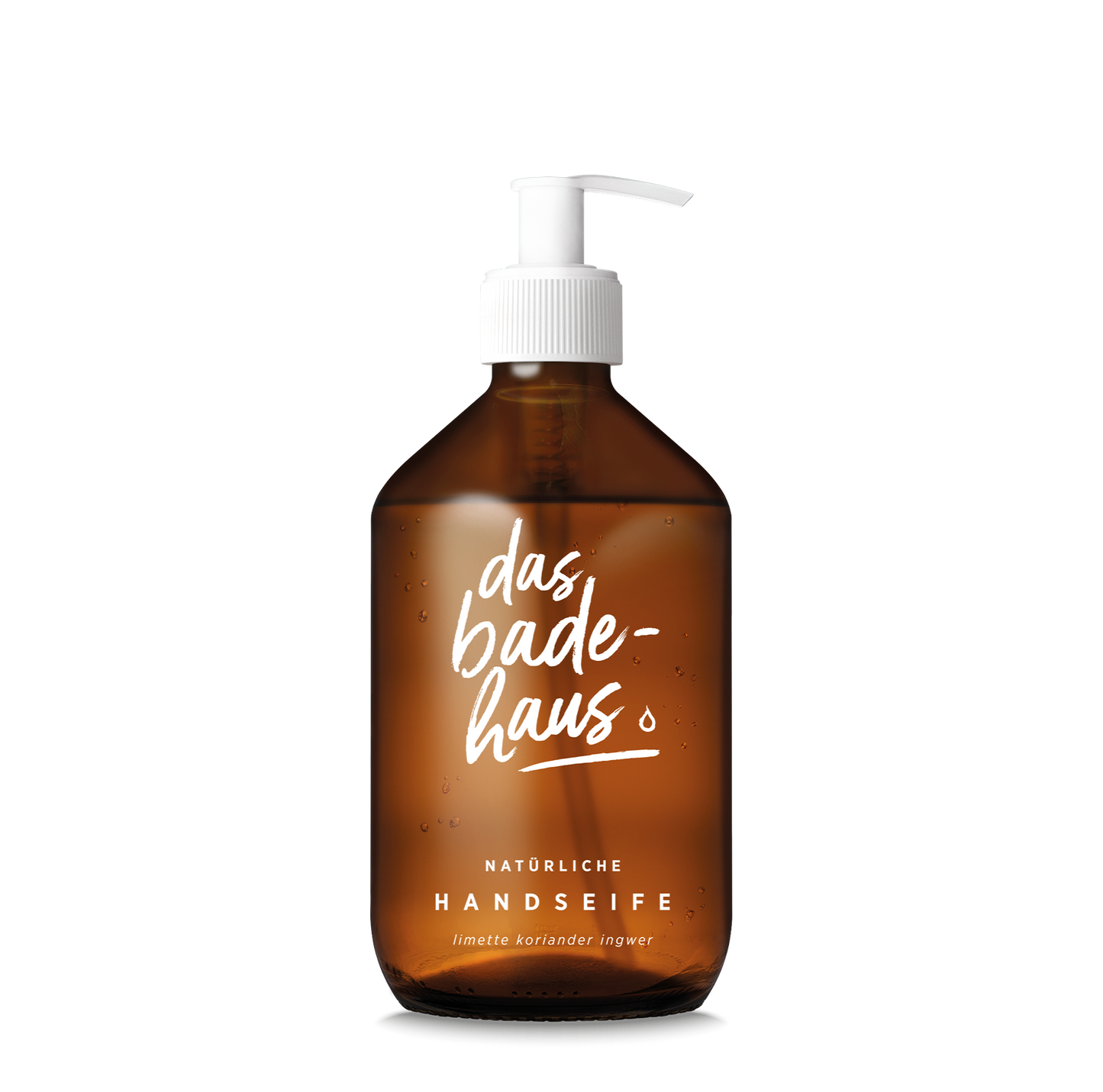 DAS BADEHAUS | Natürliche Handseife | 500 ml | Glasflasche mit Pumpspender