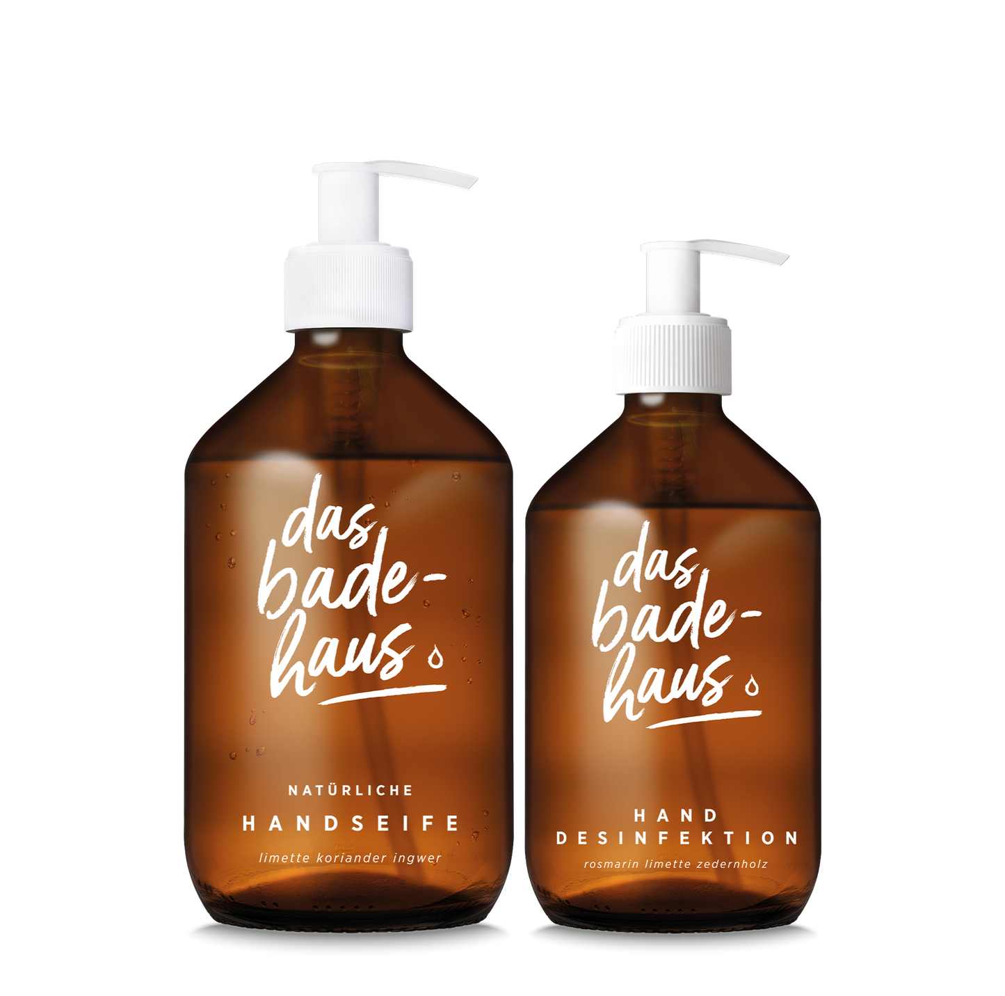 DAS BADEHAUS | Hygienisches Duo | Set aus natürlicher Handseife (500 ml) und hygienischer Handdesinfektion (250 ml)
