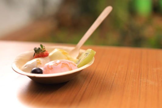 Naturblatt | Palmblatt Schale | rund | Ø 13 cm | 25 Stück