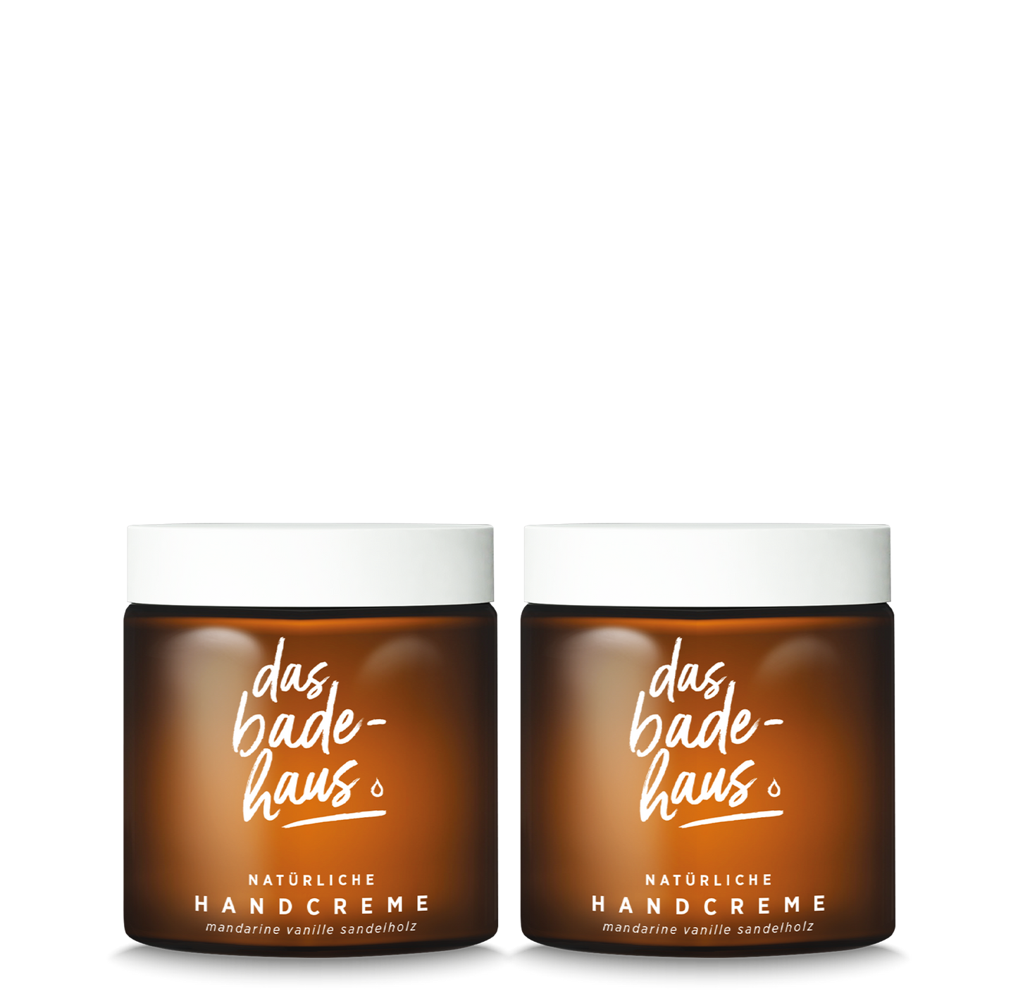 DAS BADEHAUS | Natürliche Handcreme: das Duo | Set aus natürlicher Handcreme zwei 120-ml-Glastiegel