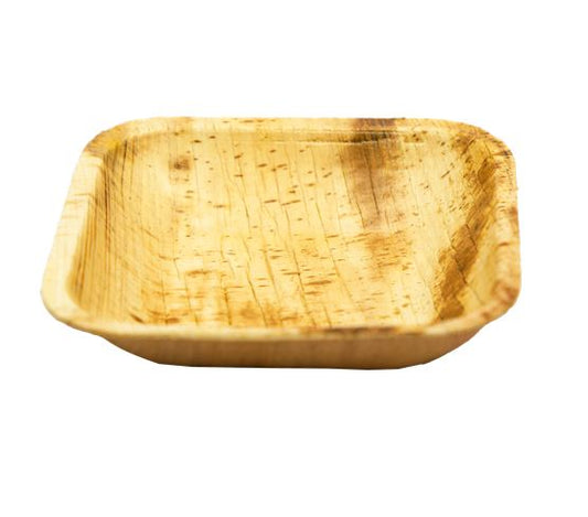 Naturblatt | Palmblatt Schale | quadratisch | 8.5 x 8.5 cm | 25 Stück