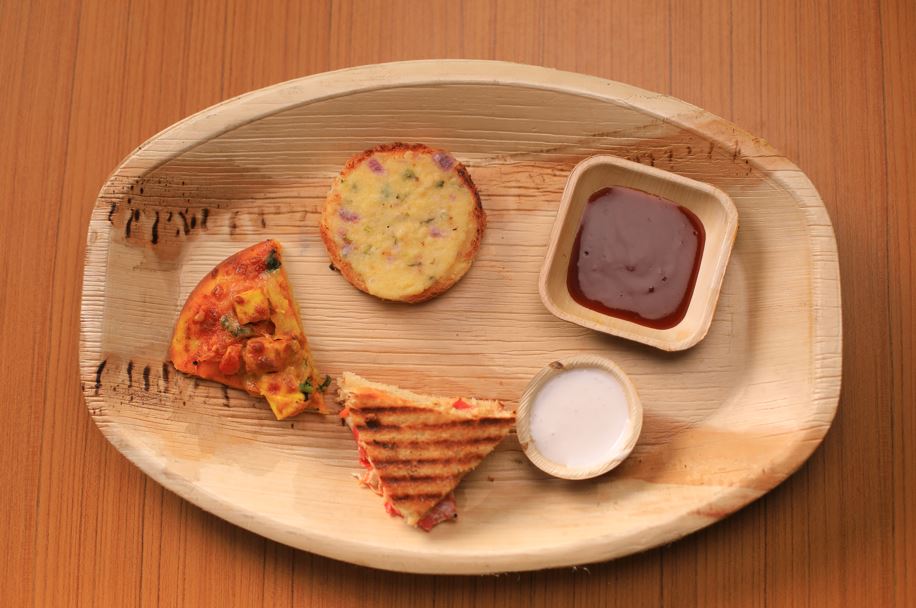 Naturblatt | Palmblatt Schale | quadratisch | 8.5 x 8.5 cm | 25 Stück