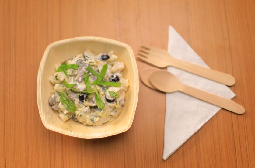 Naturblatt | Palmblatt Schale | quadratisch | 13 x 13 cm | 25 Stück