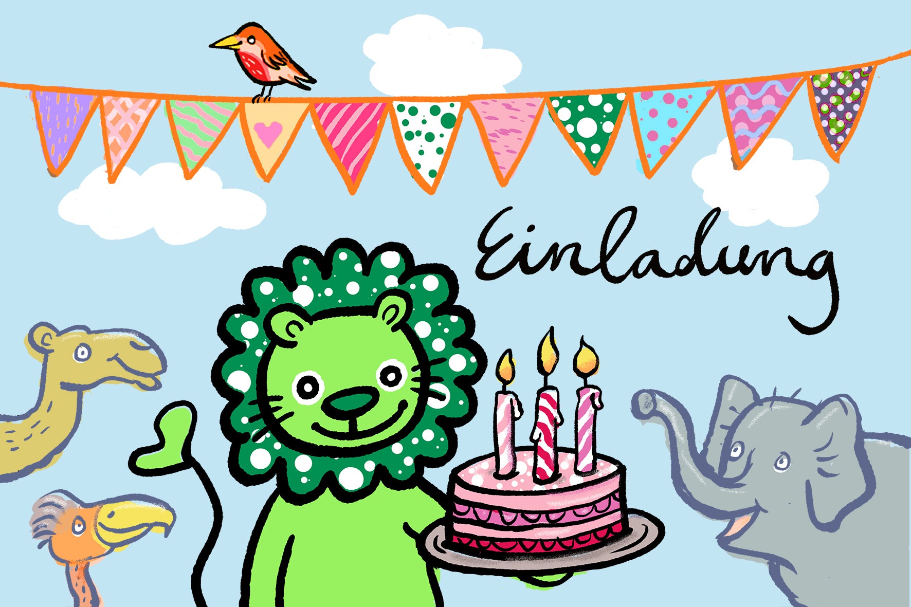 Leopaulino | Einladungskarten Kindergeburtstag | 5er Set