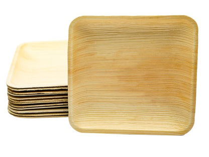 Naturblatt | Palmblatt Teller | quadratisch  | 25 x 25 cm | 25 Stück