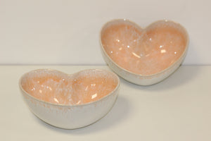 Calma Ceramics | Herzschale | weiß/ apricot