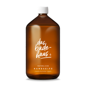 DAS BADEHAUS | Natürlicher Nachschub Handseife | 1000 ml | Glasflasche