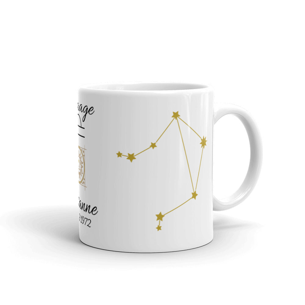 Sternzeichen Tasse | Personalisierbar mit Namen, Sternzeichen & Geburtsdatum